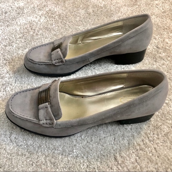 Anne Klein Gray Suede Loafers - Picture 6 of 13